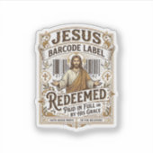 Jesus Barcode Label Vrijgekocht Jesus Barcode Vrij (Voorkant)