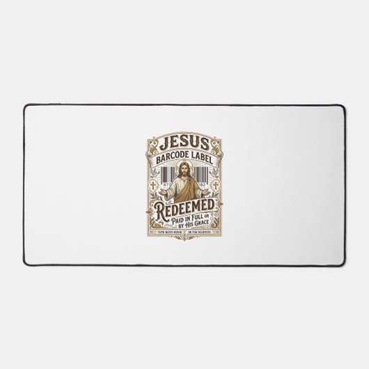 Jesus Barcode Label Vrijgekocht Jesus Barcode Vrij Bureaumat (Voorkant)