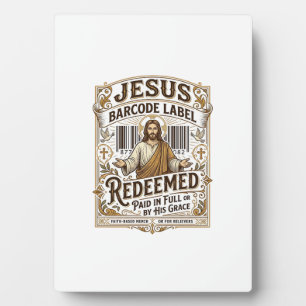Jesus Barcode Label Vrijgekocht Jesus Barcode Vrij Fotoplaat