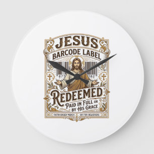 Jesus Barcode Label Vrijgekocht Jesus Barcode Vrij Grote Klok
