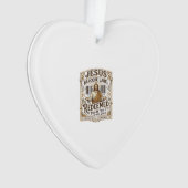Jesus Barcode Label Vrijgekocht Jesus Barcode Vrij Ornament (voorkant)