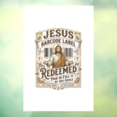 Jesus Barcode Label Vrijgekocht Jesus Barcode Vrij Raamsticker (Vel 3)