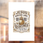 Jesus Barcode Label Vrijgekocht Jesus Barcode Vrij Raamsticker (Vel 2)