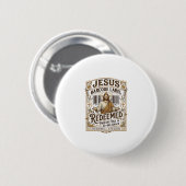 Jesus Barcode Label Vrijgekocht Jezus Barcode Vrij Ronde Button 5,7 Cm (Voorkant /achterkant)