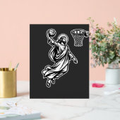 Jesus Basketbal Dunk - Sport Satire Acryl Bord (Huwelijk)