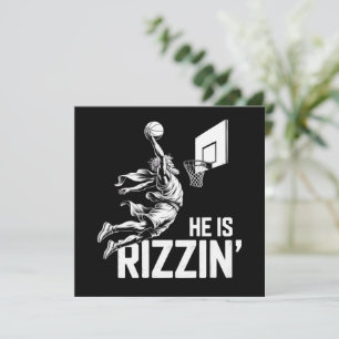Jesus Basketbal Hij Is Grappig Rizzend Christelijk Kaart