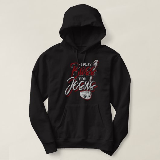 Jesus Bassige Christelijk Bass Player Bass Guitar Hoodie (Design voorkant)
