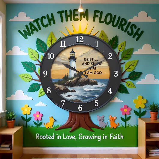 Jesus Be Still Coastal Lighthouse Grote Klok