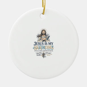 Jesus Beauty Salon Kapsalon T-Shirt Inspiratie Keramisch Ornament