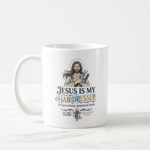 Jesus Beauty Salon Kapsalon T-Shirt Inspiratie Koffiemok