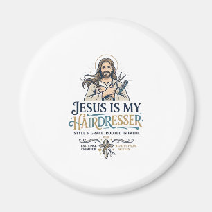 Jesus Beauty Salon Kapsalon T-Shirt Inspiratie Magneet