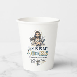 Jesus Beauty Salon Kapsalon T-Shirt Inspiratie Papieren Bekers