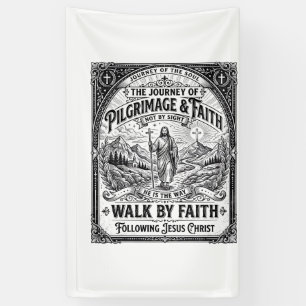 Jesus Bedevaart Camino Heilige Reis Spandoek