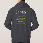 JESUS begon te preken: Repent. Goud, wit en blauw Hoodie (Achterkant)