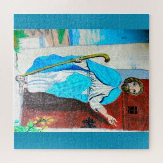 JESUS BEKENT DE DEUR-puzzel Legpuzzel (Horizontaal)