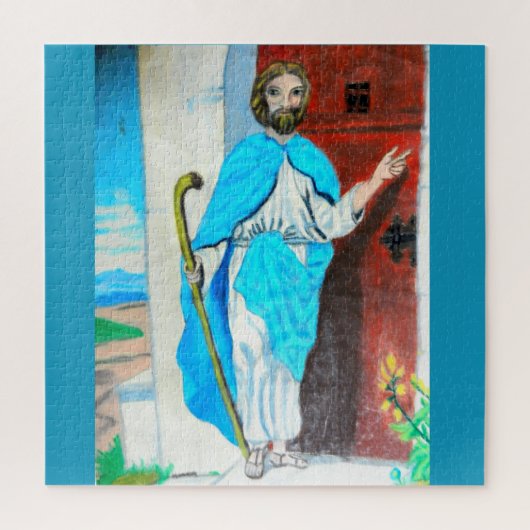 JESUS BEKENT DE DEUR-puzzel Legpuzzel (Verticaal)