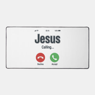 Jesus Bellerende Telefoon Scherm Christelijk T-shi Bureaumat