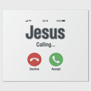 Jesus Bellerende Telefoon Scherm Christelijk T-shi Cadeaupapier