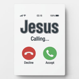 Jesus Bellerende Telefoon Scherm Christelijk T-shi Fotoplaat