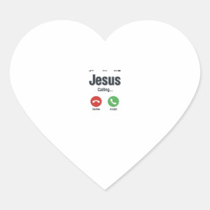Jesus Bellerende Telefoon Scherm Christelijk T-shi Hart Sticker