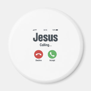 Jesus Bellerende Telefoon Scherm Christelijk T-Shi Magneet
