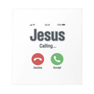 Jesus Bellerende Telefoon Scherm Christelijk T-shi Notitieblok