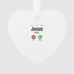 Jesus Bellerende Telefoon Scherm Christelijk T-shi Ornament