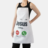 Jesus Bellerende Telefoon Scherm Christelijk T-shi Schort (Insitu)