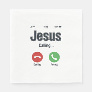 Jesus Bellerende Telefoon Scherm Christelijk T-shi Servet