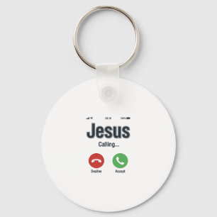 Jesus Bellerende Telefoon Scherm Christelijk T-shi Sleutelhanger