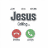 Jesus Bellerende Telefoon Scherm Christelijk T-shi Sticker (Voorkant)
