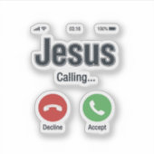 Jesus Bellerende Telefoon Scherm Christelijk T-shi Sticker (Voorkant)