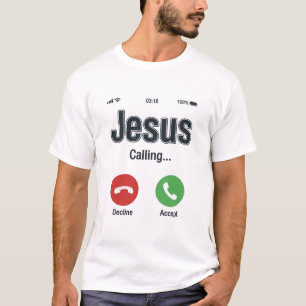 Jesus Bellerende Telefoon Scherm Christelijk T-shi T-shirt