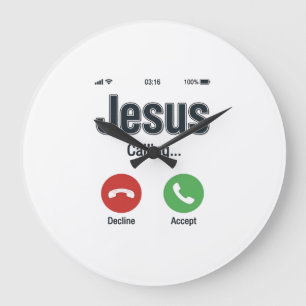Jesus Bellerende Telefoonscherm Christelijk T-shir Grote Klok