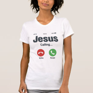 Jesus Bellerende Telefoonscherm Christelijk T-shir T-shirt