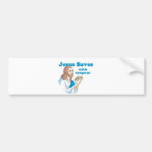 JESUS BESPAART MET COUPONS BUMPERSTICKER (Voorkant)