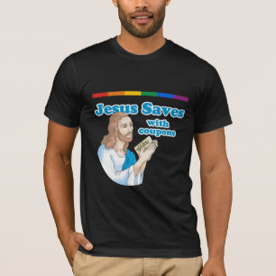 JESUS BESPAART MET COUPONS T-SHIRT