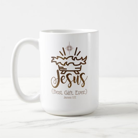JESUS BEST GIFT EVER Nativity Scripture Christmas  Koffiemok (Links)
