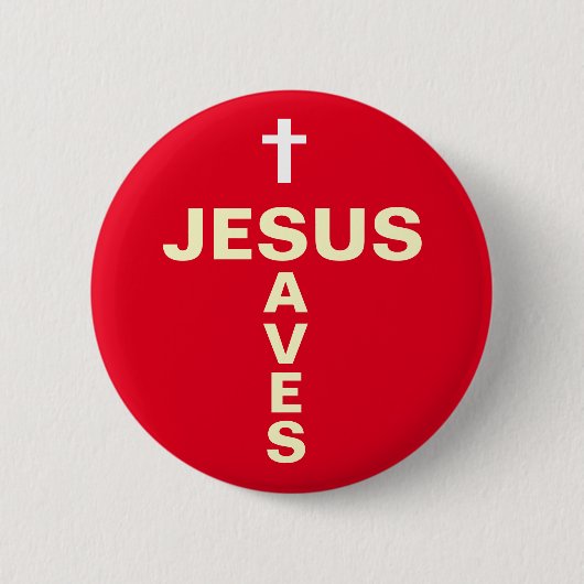 Jesus bewaart Christelijke Evangeliserende Button/ Ronde Button 5,7 Cm (Voorkant)