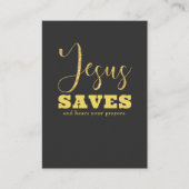 Jesus bewaart Gellow Gold Glitter Contactkaartje (Voorkant)