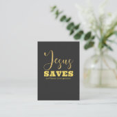 Jesus bewaart Gellow Gold Glitter Contactkaartje (Staand voorkant)