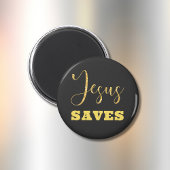 Jesus bewaart Gellow Gold Glitter Magneet