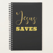 Jesus bewaart Gellow Gold Glitter Planner (Voorkant)