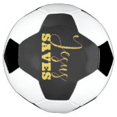 Jesus bewaart Gellow Gold Glitter Voetbal (Gedraaid)
