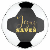 Jesus bewaart Gellow Gold Glitter Voetbal (Voorkant)