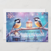 Jesus Bible Verse Chickadees Christelijk Kerst Feestdagenkaart (Voorkant)