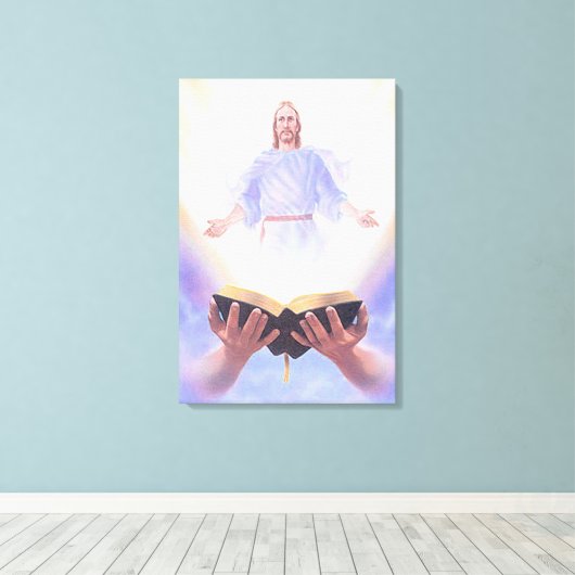 Jesus Bible Wrapped Canvas (Insitu (Houten vloer))