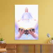 Jesus Bible Wrapped Canvas Afdruk (Insitu (Woonkamer))