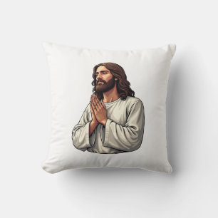 Jesus Biddende Handen Vintage Gravure T-shirt 2 Kussen