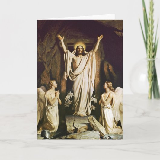 Jesus bij het Openen van Graf Feestdagen Kaart (Voorkant)